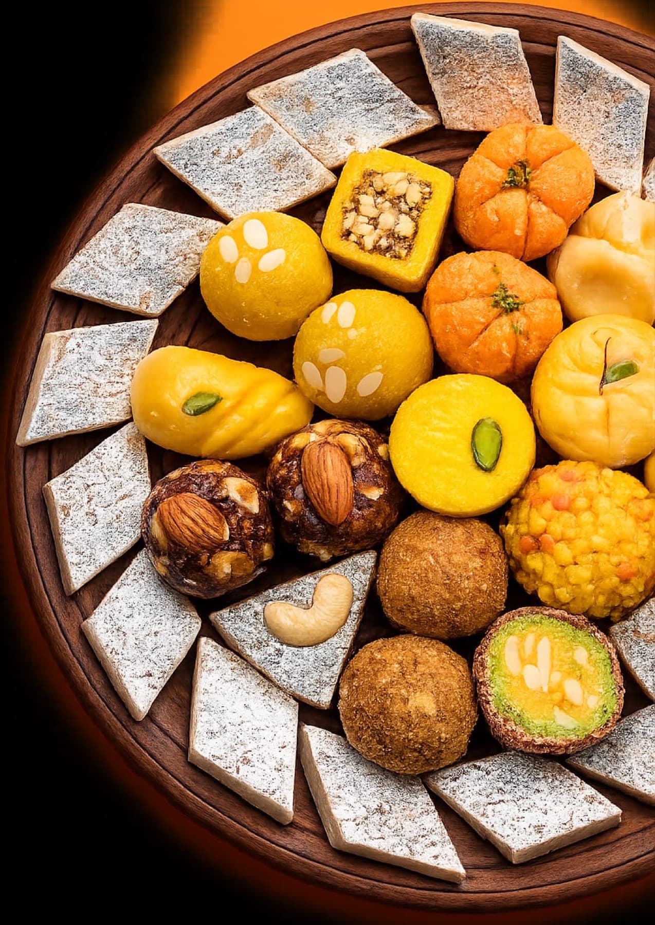 A platter of assorted Sweet Things mithai